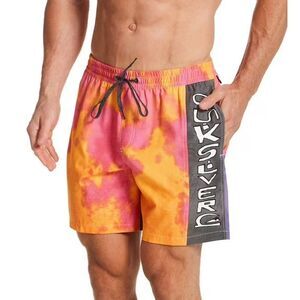 Quiksilver Mens Swim Shorts Acid Wash Boardshorts Beachwear Size S